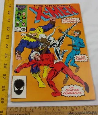 Buy Uncanny X-Men #215 Comic Book VF/NM 1986 HIGH GRADE Crimson Commando • 9.42£