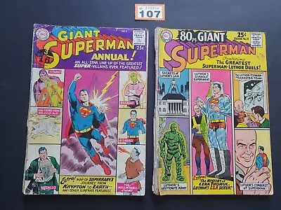 Buy SUPERMAN GIANT COMICS  # 11 + ANNUAL # 2 DC COMICS 1960/65 X 2 • 19.99£
