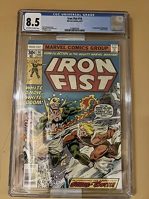 Buy Iron Fist #14 🌟 CGC 8.5 🌟 1st Appearance Of SABRETOOTH! Marvel Comic 1977 • 802.46£