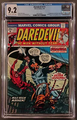 Buy Daredevil #111 Cgc 9.2 Ow-w Pages Marvel Comics July 1974 - First Silver Samurai • 179.88£