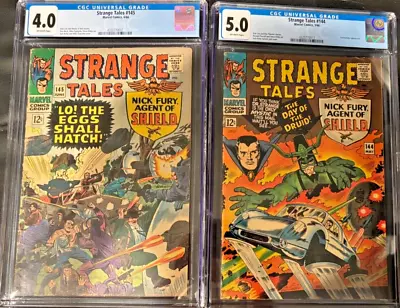 Buy Rare X2 Comic Graded Lot Strange Tales 144 (CGC 4.0) And 145 (CGC 5.0) Stan Lee • 68.31£