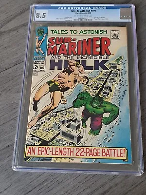 Buy Tales To Astonish 100 Cgc 8.5 Hulk Vs Sub-mariner • 139.92£
