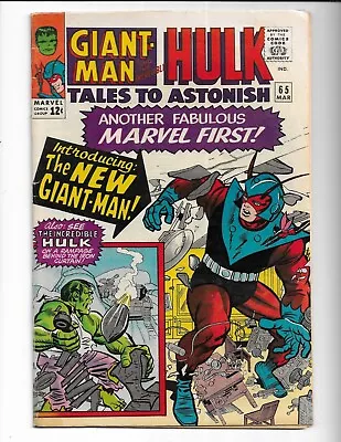 Buy Tales To Astonish 65 - Vg+ 4.5 - Giant-man - Wasp - Incredible Hulk (1965) • 30.04£