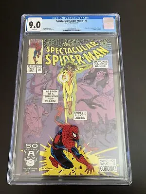 Buy Spectacular Spider-Man #176 5/91 CGC 9.0 WHITE Pages-1st Appearance Of Corona • 80.64£