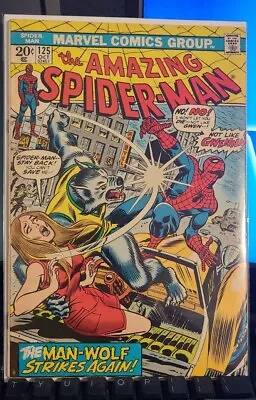 Buy The Amazing Spider-Man #125 - 2nd App Man-Wolf - Oct 1973 - Marvel - Bag/Board • 8.69£