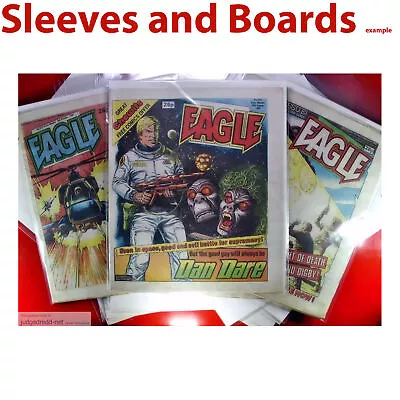 Buy Eagle COMIC BAGS AND Boards Size2 For UK British Comic Book Issues X 10 . • 12.99£