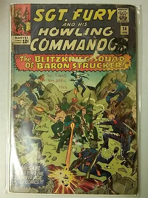 Buy Sgt Fury And His Howling Commandos #14 G- (1.5) Marvel Comics January 1965 • 8.99£