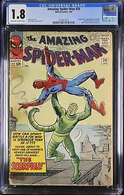 Buy Amazing Spider-Man #20 - Marvel Comics 1965 CGC 1.8 Origin And 1st Appearance Of • 239.06£