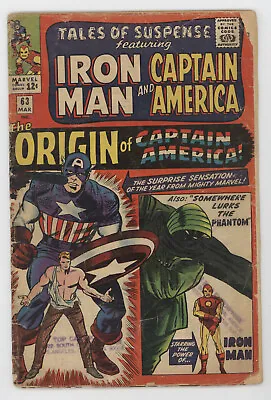 Buy Tales Of Suspense 63 Marvel 1965 GD VG Iron Man Captain America Origin Stan Lee • 39.51£