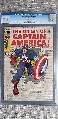 Buy Captain America #109 1969 CGC 7.5 Jack Kirby Origin Captain America • 180£