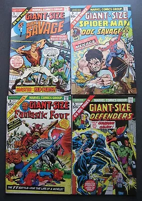 Buy GIANT-SIZE Lot Of 4 Comics 1 3 5 Spider-Man Doc Savage Fantastic Four Defenders • 30.04£