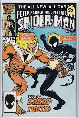 Buy Peter Parker Spectacular Spider-Man #116 Peter David Signed 1986 Sabretooth • 31.97£