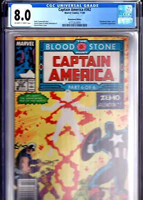 Buy CAPTAIN AMERICA #362 (1989) The Bloodstone Hunt Part 6 CGC 8.0 • 39.72£