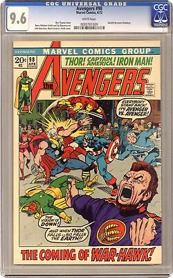 Buy Avengers #98 CGC 9.6 1972 0083761009 • 229.28£