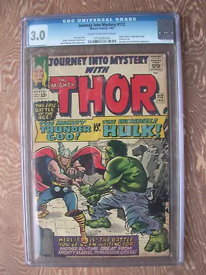 Buy Journey Into Mystery  #112  CGC 3.0  Origin Of Loki, Classic Thor Vs Hulk Battle • 159.84£