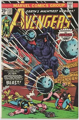 Buy Avengers #137 F-vf Marvel Comics July 1975 Beast & Moondragon Join Hi-res Scans • 5.59£