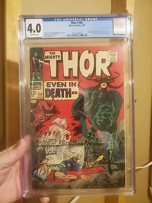 Buy The Mighty Thor #150 CGC 4.0 Off-White Pages Marvel Comics 1968 • 55.33£