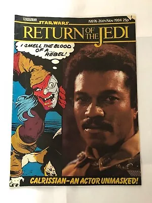 Buy STAR WARS RETURN OF THE JEDI #76 26th Nov 1984 Marvel Comic Weekly Magazine • 2.69£