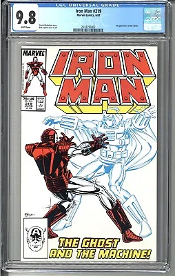 Buy Iron Man #219 Cgc 9.8 White Pages 1st Appearance Of Ghost Marvel 1987 • 402.14£