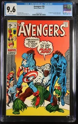 Buy Avengers 78 CGC 9.6 1st Appearance Of Lethal Legion Buscema & Palmer Cover 1970 • 339.79£