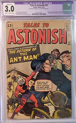 Buy 1962 Tales To Astonish 35 CGC 3.0 Restored 1st App Of Ant-man Costume & Origin • 323.86£