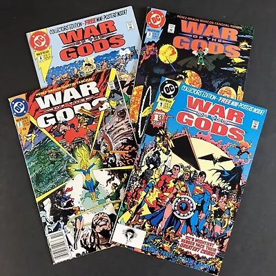 Buy WAR OF THE GODS #1, 2, 3, 4 Complete Set George Perez + Poster Inserts - DC 1991 • 4.99£