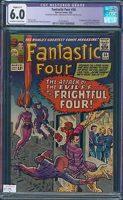 Buy Fantastic Four #36 6.0 CGC Restored Grade 1st App Of Frightful Four & Medusa • 139.03£