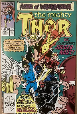 Buy The Mighty Thor #412 Dec 1989 First Full App Of The New Warriors Nice Key 🔑 • 19.99£