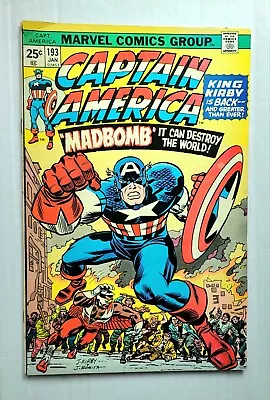 Buy Captain America #193 Iconic Jack Kirby Cover Art Falcon 1976 Marvel Comics  • 23.72£
