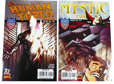 Buy Timely HUMAN TORCH #1 + MYSTIC COMICS #1 Marvel 70th Anniversary Lot VF To VF/NM • 15.96£
