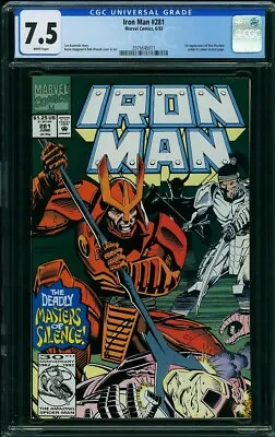 Buy Iron Man #281 (Marvel, 6/92) CGC 7.5 VF- {1st App.  War Machine - Cameo}  KEY  • 60.28£