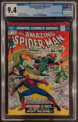 Buy Amazing Spider-man #141 Cgc 9.4 White Pages Marvel Comics February 1975 Mysterio • 182.92£