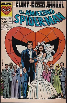 Buy Marvel Comics AMAZING SPIDER-MAN ANNUAL #21 Wedding Issue John Romita 1987 VF! • 17.59£