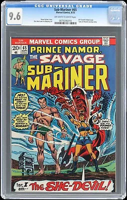 Buy 1973 Marvel Prince Namor The Sub-Mariner #65 CGC 9.6 Tales Of Atlantis • 172.79£