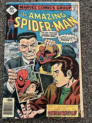 Buy The Amazing Spider-man #169 Jameson Cover! Bronze Age Marvel Comics 1977! • 7.94£