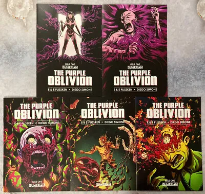 Buy The Purple Oblivion #1 Set Of 5 1:5 Ltd Ed Simone Plissken Variant Comic Book Ba • 15.98£