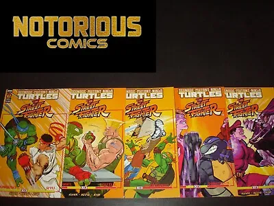 Buy Teenage Mutant Ninja Turtles Vs Street Fighter 1-5 Complete Variant C Set Comics • 28.45£