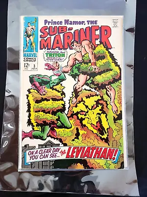 Buy Sub-Mariner #3 Marvel 1968 John Buscema Roy Thomas Triton Namor Comic VF-NM • 20.71£