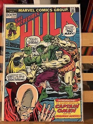Buy THE INCREDIBLE HULK #164   First Appearance Captain Omen  1973 • 6.35£