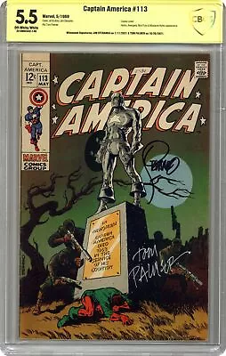 Buy Captain America #113 CBCS 5.5 SS Steranko/ Palmer 1969 22-0692A42-149 • 164.88£