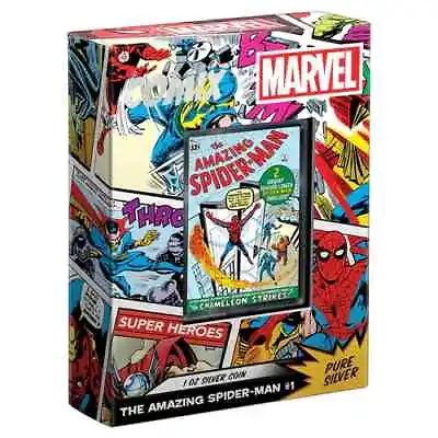 Buy 2024 Marvel The Amazing SPIDER MAN #1 Fine Silver 999 Proof Colour 1oz Coin OMP • 85£