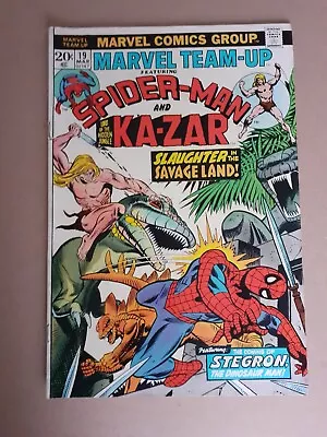 Buy Marvel Team Up No 19 Spiderman Kazar 1st App Stegron MVS Intact ND  1974 Fine • 17.99£