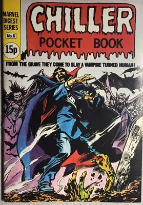 Buy CHILLER POCKET BOOK #6 Dracula Ghost Rider 1980 Marvel Comics UK 52pg Digest VG+ • 19.98£