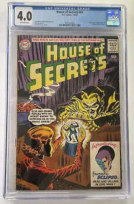Buy House Of Secrets #61  DC Comics CGC 4.0 July 1963 Origin & 1st App Of Eclipso • 194.95£