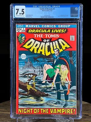 Buy TOMB OF DRACULA #1 CGC 7.5 April 1972 KEY ISSUE 1st Appearance Neal Adams Cover • 317.74£