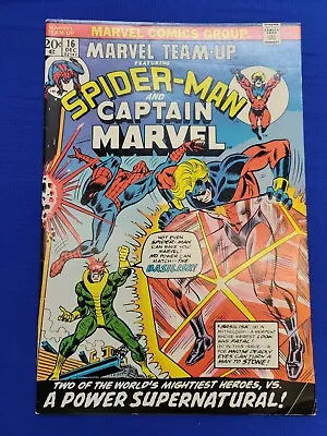 Buy SPIDER-MAN & Captain Marvel ✨ Marvel Team-Up #16 Vintage 1973 20¢ Comic  • 7.94£