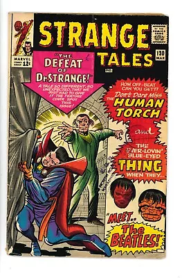Buy Strange Tales #130 1965 VG Cent Copy Beatles Appearance First KAECILIUS • 50£