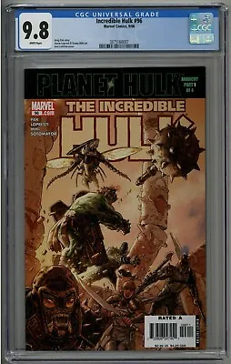 Buy Incredible Hulk 96 CGC 9.8 Planet Hulk Warbound Cover Miek Korg The Brood • 158.11£