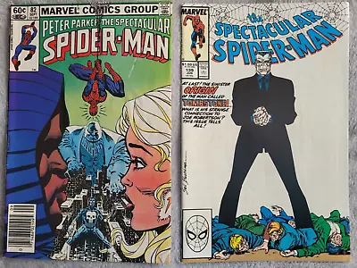 Buy 2x Spectacular Spiderman Issues #82 From 1983 And #139 From 1988 • 2.50£