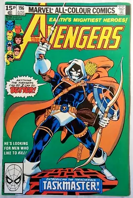 Buy AVENGERS 196 Marvel 1980 1st Full Appearance Of Taskmaster Vfn+ • 94.99£